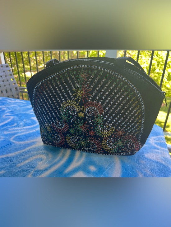Handbags - Black Floral Pattern Women’s Handbag